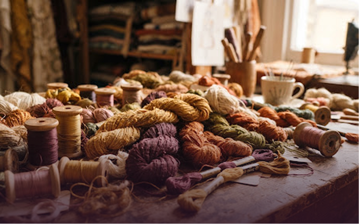 Tussar Silk & Pomegranate Warp